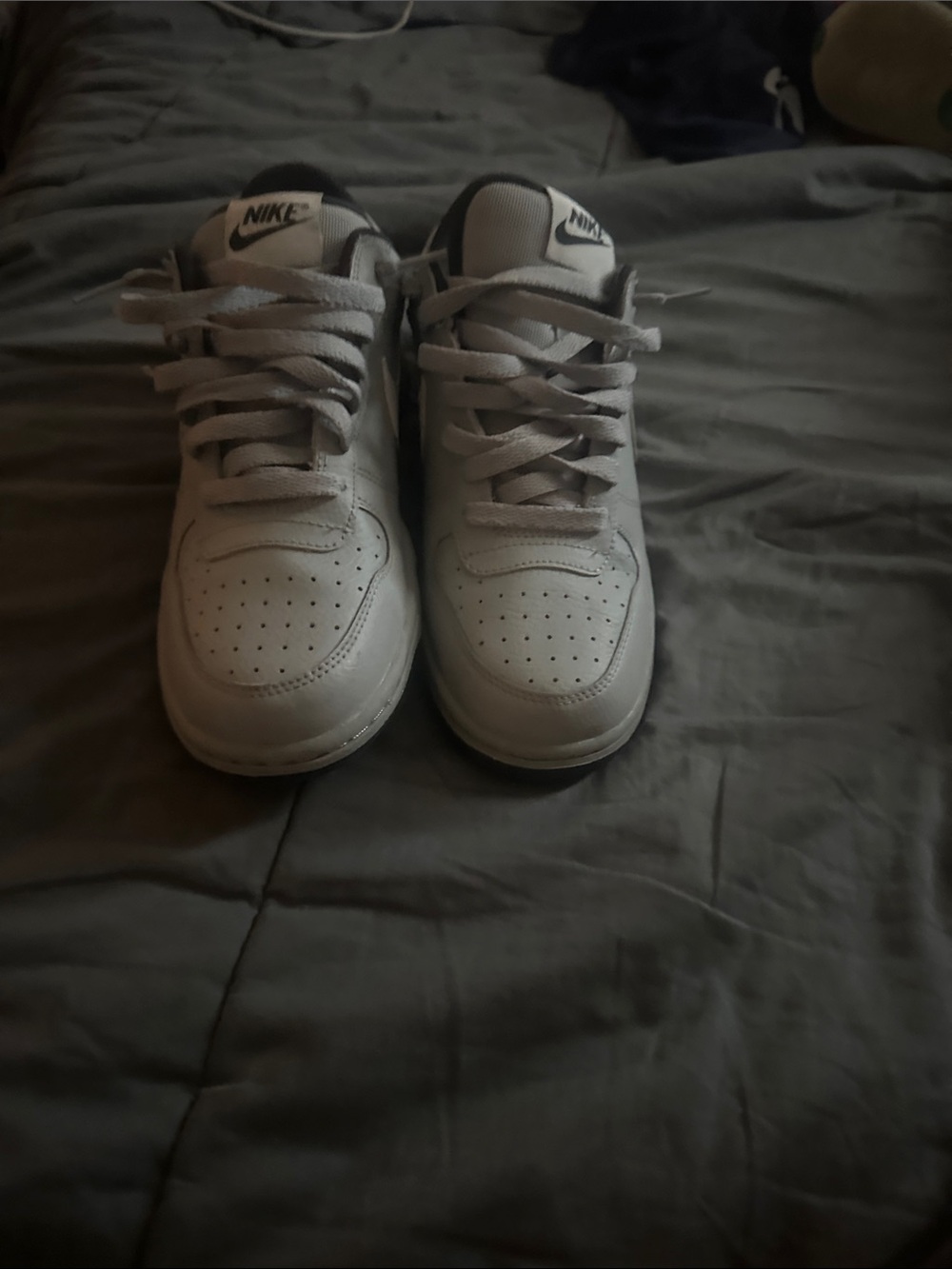 Nike Kids White and Light Gray Low-Top Sneakers